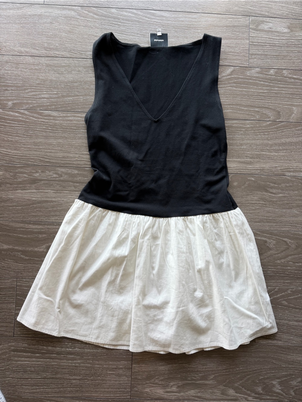 Reformation Black and White A-Line Strapless Dress Skirt